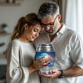 thumbnail image 4 of MUKTIVE Cross Human Urns for Ashes Adult Female - Moon Adult Male Urn for Ashes - Large Blue Urn for Burial Dad - 10 Inch Decorative Urns for Funeral Grandpa, 4 of 7