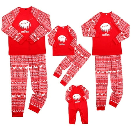 

Pretty Comy Print Family Pajamas Christmas Boy And Girl Pajamas Pajamas Two-piece Set