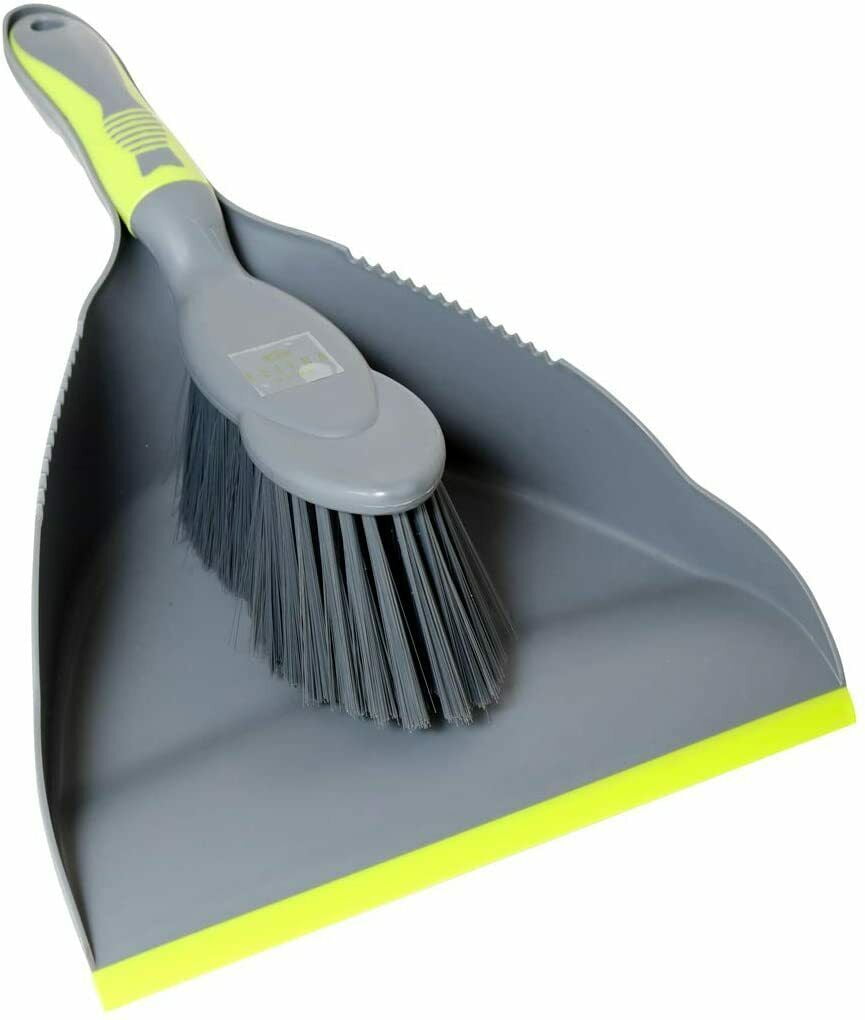 Large Dustpan and Brush Set Home Cleaning Sweeping Heavy Duty Assorted Colour 