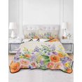 thumbnail image 2 of Full Size Quilt Bedding Set, Pink Orange Flowers Reversible Summer Quilt 3 Pieces, Spring Floral Farmhouse Botanical Rustic Lightweight Bedspreads Coverlets with 2 Pillow Shams for All Seasons, 2 of 5