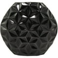thumbnail image 6 of CosmoLiving by Cosmopolitan Aluminum Modern Bud Shape with Geometric Pattern Decorative Vase, 14"W x 13"H with Glossy Black Finish, 6 of 7