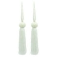 thumbnail image 1 of Opulent Handcrafted Beaded 4 1/2" (11cm) Key Tassel, 2 1/2" (6cm) Loop with Elaborately Hand-Strung Seed Bead Design (Style# KTB450), Pure White #008 (Bright White) Set of 2, 1 of 2