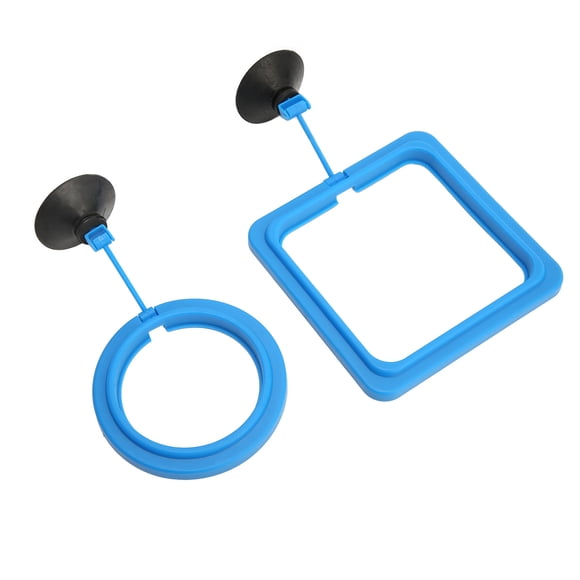 Anillo de Alimentació de Pescado, 2pcs Acuario Flotante Floting Alimenter Círculo Reduzca DeSechos de Residuos Cuadrados Seguros Multipósito con Taza de Succión