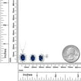 thumbnail image 4 of Gem Stone King 925 Sterling Silver Blue Created Sapphire Pendant and Earrings Jewelry Set for Women (4.00 Cttw, Gemstone September Birthstone, Oval 8X6MM and 7X5MM, with 18 inch Silver Chain), 4 of 4
