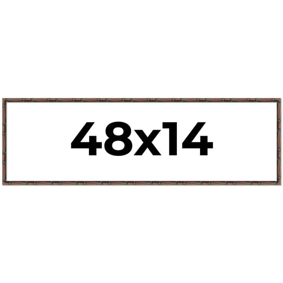 48x14 Frame Brown Bamboo with Dark Coffee/Walnut Finish | Solid Wood Picture Frame Width 0.75