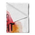 thumbnail image 2 of Love What You Do Soft Flannel Fleece Throw Blanket, Aquarelle Color Drop Background in Warm Toned Hearts, Cozy Plush for Indoor and Outdoor Use, 60" x 80", Vermilion Pale Orange, by Ambesonne, 2 of 5