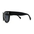 thumbnail image 3 of Womens Horn Rim Cat Eye Designer Fashion Plastic Sunglasses All Black, 3 of 4