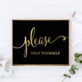 thumbnail image 2 of Please Help Yourself Black and Metallic Gold Wedding Signs, 2 of 7