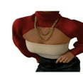 thumbnail image 1 of Pull-over Femme Pull à Col Haut Manches Longues Pull en Maille, 1 of 3