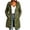 Army Green, variant on Inleife Winter Jackets for Women Women's New Solid Color Long-sleeved Hooded Fashion Cotton-padded Jacket