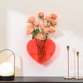 thumbnail image 4 of PORPAN Heart Vase, Acrylic Flower Vase, Hangable Wall Vase, Red Aesthetic Vase for Decor, Modern Decorative Vase for Wedding, Living Room, Bedroom, Table, Office, Housewarming Gift(Neon Red), 4 of 7