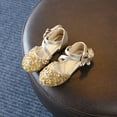 thumbnail image 4 of GYRATEDREAM Little Kids Girls Dress Pumps Glitter Sequins Princess Low Heels Mary Jane Party Dance Shoes Rhinestone Sandals, 4 of 5