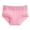 Pink, variant on Women's Lace Trim Satin Briefs Mid Rise Ruched Cute Soft Breathable Underwear (Pink, M)