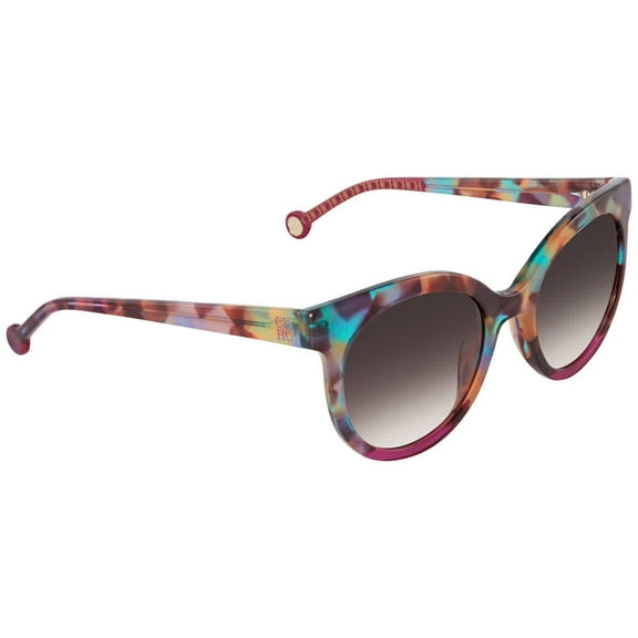 Carolina Herrera Grey Round Ladies Sunglasses SHE745 05AH 51