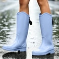 thumbnail image 5 of FRSASU Women's Knee‑High Waterproof Rain Boots Tassel Decor Matte Tall Boots Non‑Slip Sole for Rainy Days & Daily Wear Blue, 5 of 8