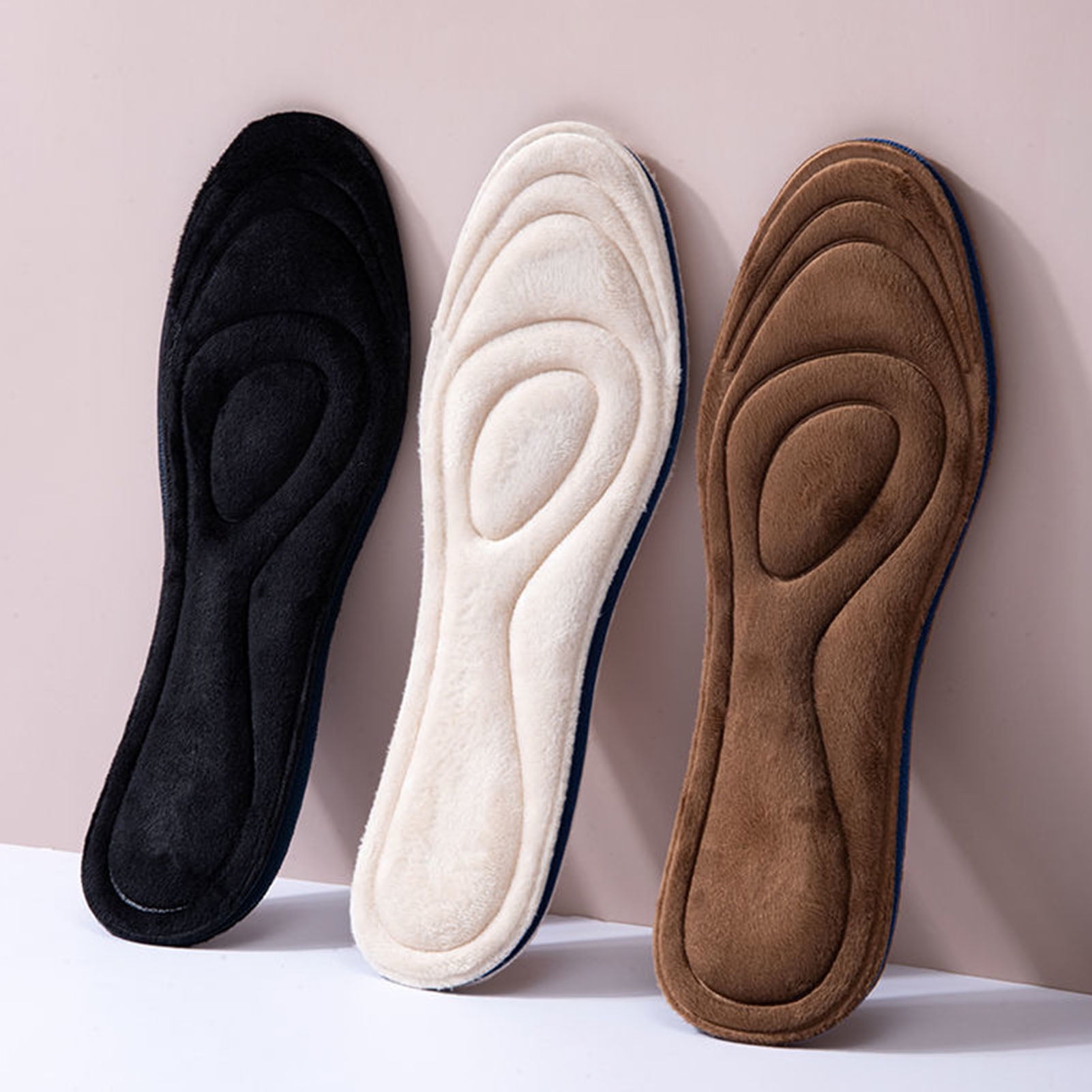 DGROEE 1 Pair EVA Insoles for Women, Warm Replacement Cozy Breathable Inner Soles for Shoes