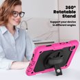 thumbnail image 4 of Case for Samsung Galaxy Tab A11/A9 8.7 inch 2025/2023 with Screen Protector, 360 Degree Rotating Kickstand Hand Strap Heavy Duty Shockproof Cover with Shoulder Strap, Rose, 4 of 7