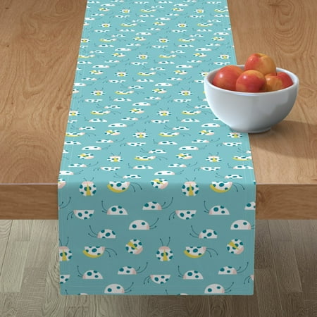 

Cotton Sateen Table Runner 72 - Kids Nursery Baby Cute Playful Fun Ladybugs Geometric Whimsical Floral Print Custom Table Linens by Spoonflower