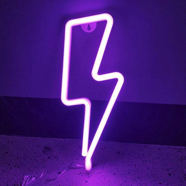 Letrero de neón, luz de neón LED, luz de pared, decoración de pared LED, letrero de neón con alimentación USB para dormitorio, habitación de Púrpura
