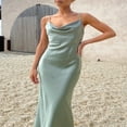 thumbnail image 4 of Robe Longue Moulante pour Femmes avec Bretelles Spaghetti, 4 of 7