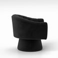 thumbnail image 4 of SEYNAR 360° Upholstered Swivel Accent Chair, Velvet Fluffy Lounge Sofa Chair for Living Room(Black), 4 of 9