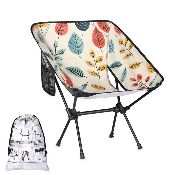 Folding Camping Chair with Storage Pocket, Lightweight Portable Backpacking Chair, Holds 176 lbs, Ideal for Fishing Lawn, Picnic, Travel, Hiking