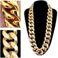 thumbnail image 5 of Collar grueso para hombre, cadena de oro falsa de rapero de los años 90, collar de oro falso de Hip Hop, accesorio para disfraz (27,5 "1,37"), 5 of 5