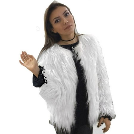 Womens Plus Size Warm Winter Loose Faux Fur Parka Coat Overcoat Long Sleeve Jacket Outwear Luxury (Best Faux Fur Coats)