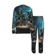 thumbnail image 4 of Men's Pajamas Set Comfy Lounge Two Piece Long Sleeve Pjs Soft Sleepwear, Grim Reaper Party Cool, 4 of 6