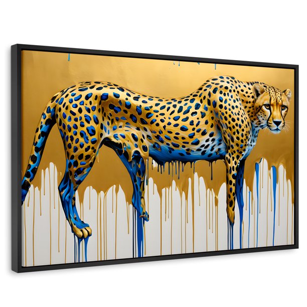 Cuadro Decorativo Marco Flotante Canvas Revolution Majestad Derretida 90x60 Marco Negro