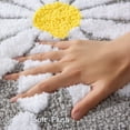 thumbnail image 4 of EVNELE Toilet Rugs U Shaped, Gray Toilet Mat Cute Daisy Contour Bath Rug, Thick Soft Machine Washable Toilet Carpet, Non Slip Bathroom Floor Mats Super Absorbent Microfiber Bath Rugs, 20"x24", 4 of 6