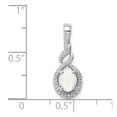 thumbnail image 5 of Auriga Fine Jewelry 925 Sterling Silver Rhodium-plated Created Opal & Diamond Pendant for Women (L-13mm, W-7mm), 5 of 6