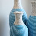 thumbnail image 2 of Hearthora 3-Piece Decorative Floor Vase Set, White & Blue PVC Vases with Classic Design for Living Room, Hallway & Entryway, 2 of 7
