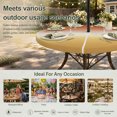 thumbnail image 6 of Round Outdoor Tablecloth with Umbrella Hole and Zipper, Orange Yellow Ombre Tablecloth with Elastic Waterproof, Contemporary Abstract Gradient Patio Table Covers for 55" - 60" Picnic Pool Tables, 6 of 9