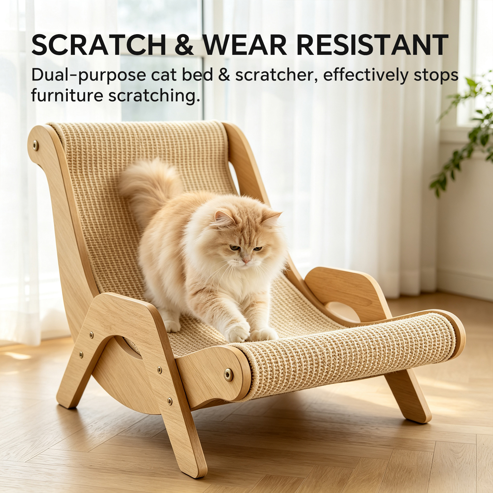 AsterOutdoor Extra Large Sisal Cat Scratching Lounge Chair photo 6