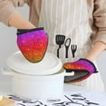 thumbnail image 6 of Pofeuu Colorful Glitter Print Thickened Mini Silicone Oven Mitts Heat Resistant, Rubber Oven Mitt Gloves, Finger Pinch Grips, Pot Holder, Silicone Potholder, 6 of 7