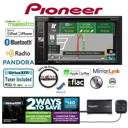 Pioneer AVIC-6100NEX DVD Navigation Receiver & SiriusXM SXV300v1 Satellite Radio