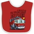 thumbnail image 3 of Inktastic Little Brother Fire Truck Boys Baby Bib, 3 of 4