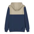 thumbnail image 4 of BXINGOHAI Mens Casual Hoodies Sweatshirts Thin Fleece Pullover Sweatshirt Color Block Long Sleeve Hooded Outdoor Daily Tops With Pocket Drawstring Today Sales Navy,XXXL, 4 of 4