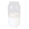 thumbnail image 3 of Organizador de brochas de maquillaje con tapa, contenedor de almacenamiento de cosméticos giratorio a prueba de polvo, color blanco, 3 of 12