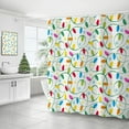 thumbnail image 5 of Christmas Lights Shower Curtain Bathroom Decor, Fabric Waterproof Holiday Xmas Christmas Shower Curtains for Bathroom Decorations, White with Hooks 60"W x 72"L (Pack of 1), 5 of 6