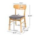 thumbnail image 5 of Benjara Dining Chair Set of 2, Gray Padded Seat, Natural Brown Splayed Legs, 5 of 5