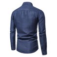 thumbnail image 4 of IROINNID Plain Long Sleeve Shirts for Men Cozy New Shirt Business Turndown Collar Blouse & Shirt Deals,Navy, 4 of 4