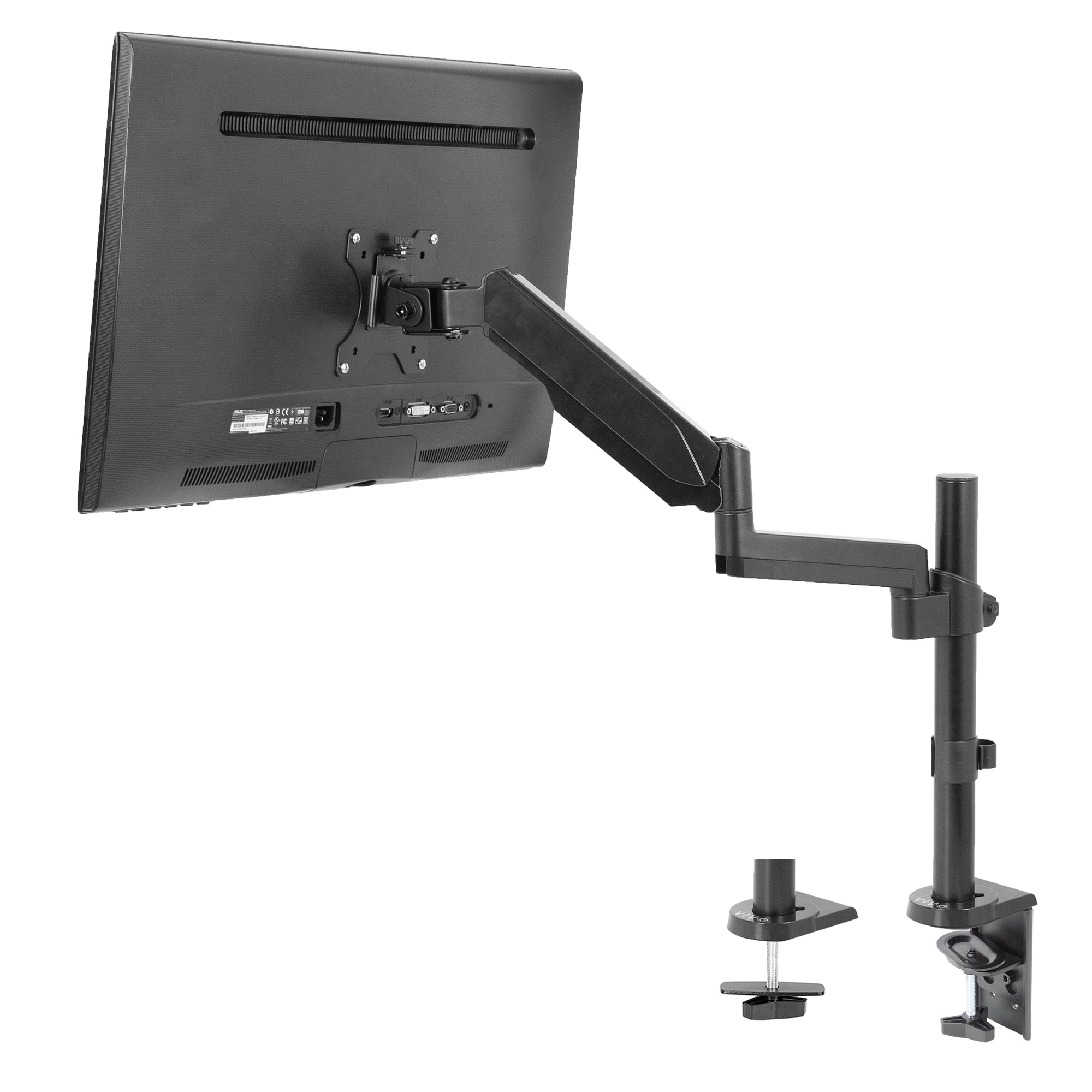 VIVO Black Single Monitor Pneumatic Spring Arm SitStand Desk Mount for