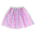 thumbnail image 4 of imagikids Rainbow Unicorn Birthday Girl Outfit - Shirt, Tutu Skirt, Headband, & Satin Sash 4 Piece Clothing Set Toddler to Big Kid Sizes, 4 of 5