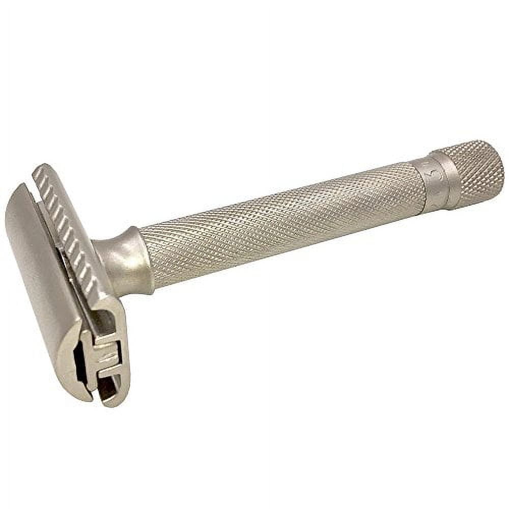 Parker Variant Adjustable Double Edge Safety Razor and 5 Blades - (Satin Chrome)
