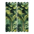 thumbnail image 2 of nqOlkjepod Outdoor Curtains for Patio Waterproof, Summer Palm Tree Outdoor Privacy Panels Grommet, Nature Green Tropical Plant Leaves Blackout Outside Curtains for Porch/Cabana 54"x95", 2 Panels, 2 of 8