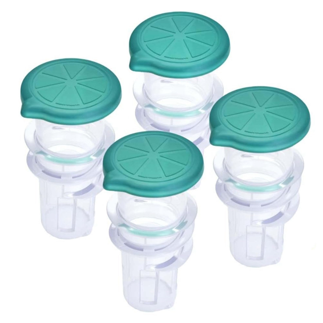 Screw Top Squeezer,Mini Portable Lemon Juicer Compact Citrus , Upgrade Extractor with Lid for Juice,4 x Portable juicer,Green