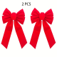 thumbnail image 1 of Dos adornos navideños de lazo de terciopelo rojo brillante para coronas navideñas., 1 of 5