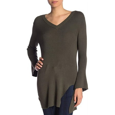 Splendid V-Neck Bell Sleeve Pullover Medium, Olive